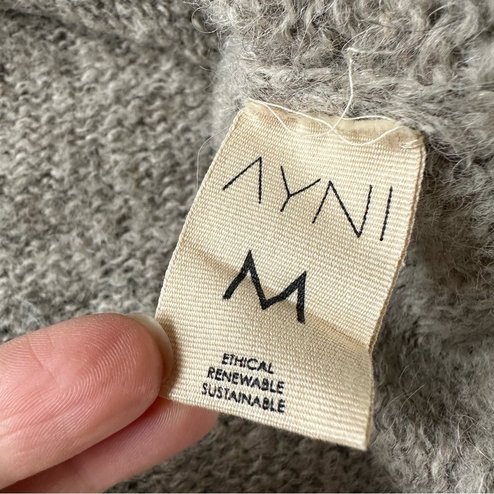 Nwot New Ayni Lupuna Asymmetrical Alpaca Sweater Dress Sz M Made In Peru — image 7 of 8
